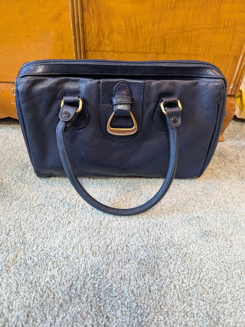 Worthington Vintage Classic Navy Leather Satchel